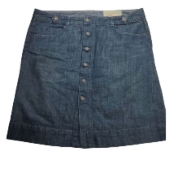12 GAP JEANS DENIM BUTTON FLY FRONT JEAN SKIRT - Picture 1 of 10